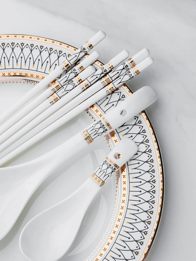 Nordic Dinnerware Set – Elegant Plates, Bowls & Cups for Wedding or Home Dining