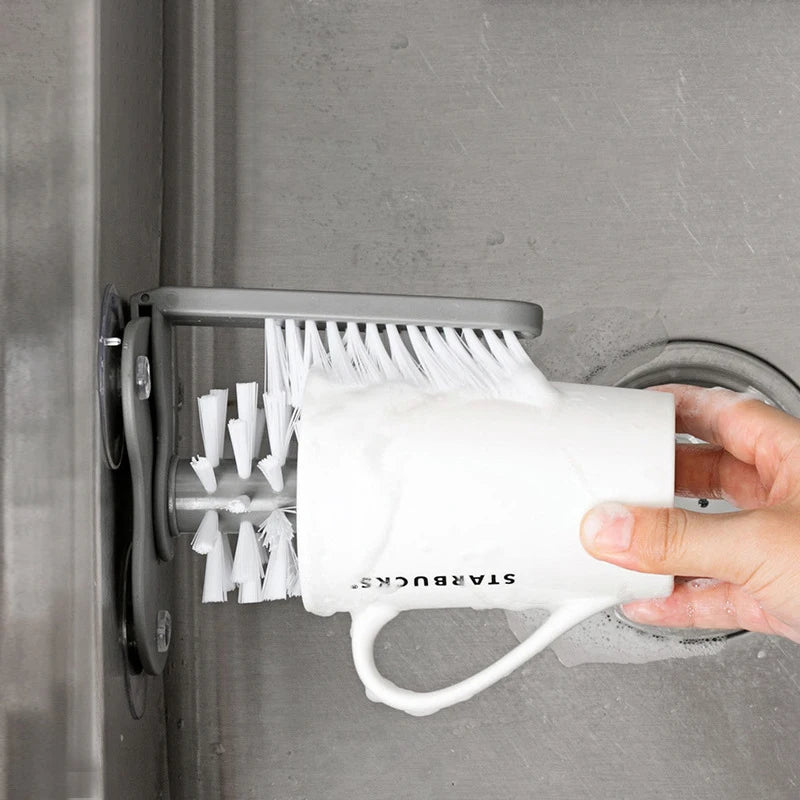 Suction Cup without dead ends Cleaning Brushes Practical Sink 2-in-1 Scrubber Glass Bottles Brush Kitchen Accessories Gadgets