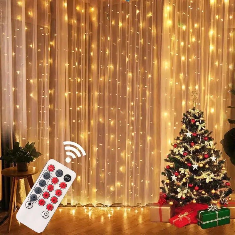 Curtain String Lights – USB LED Fairy Lights with 8 Modes for Christmas, Party & Home Decor