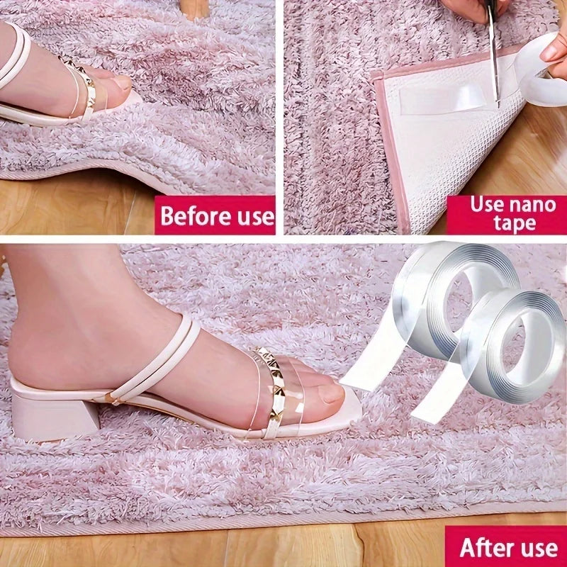 1mm*20mm*5mMultifunctional Double Sided Adhesive Tape Waterproof Reusable Wall Stickers Transparent Strong Sticky