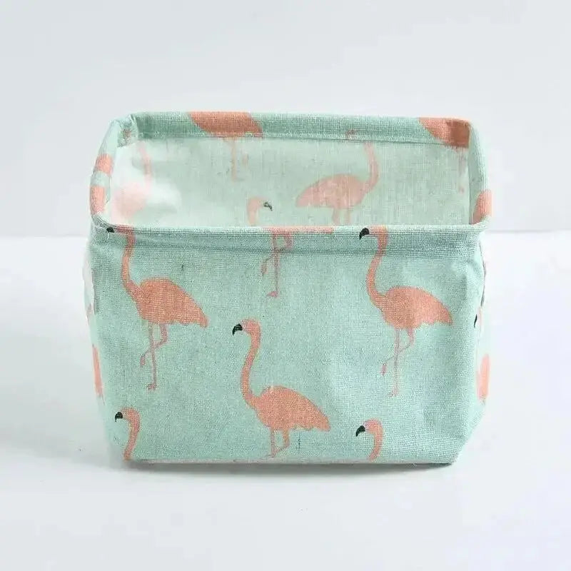 1pc Cotton Linen Fabric Waterproof Desktop Sundries Basket Storage Box Cosmetic Toy Organizer Underwear Socks Clothes Storagebag