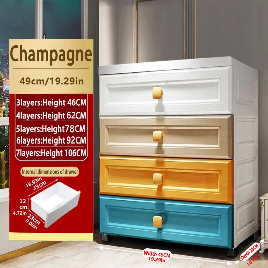 Thickened Storage Cabinet Drawer Type Baby Bedside Table Baby Children's Wardrobe Multi Layer Home Living Room Storage Storage Cupboard