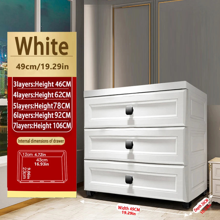 Thickened Storage Cabinet Drawer Type Baby Bedside Table Baby Children's Wardrobe Multi Layer Home Living Room Storage Storage Cupboard