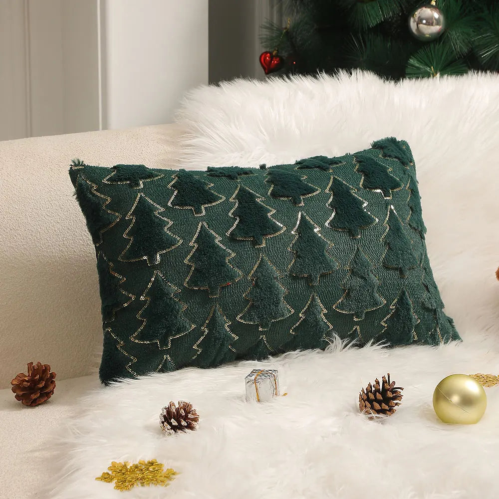 Plush Decorative Cushion Cover Soft Home Decor Christmas Living Room Sofa Throw Pillow Cover Embroidered Pillowcase 45x45 30x50