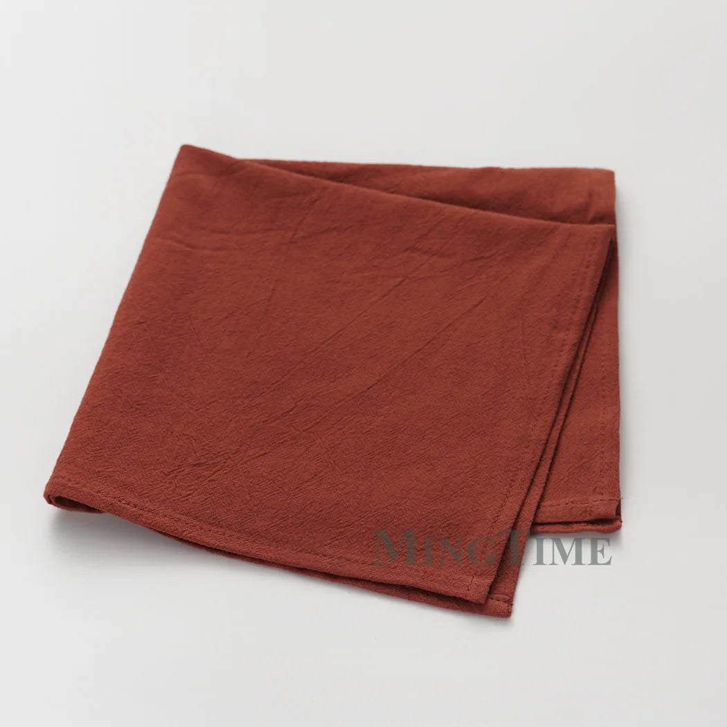 6PCS Washed Cotton Napkins – 40x40cm Classic Tea Towels for Dining & Wedding Decor