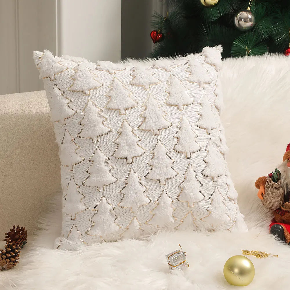 Plush Decorative Cushion Cover Soft Home Decor Christmas Living Room Sofa Throw Pillow Cover Embroidered Pillowcase 45x45 30x50