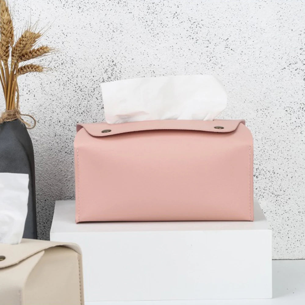 1 Household Pu Leather Tissue Box, Desktop Decoration, Suitable For Dining Room, Living Room, Kitchen, Tissue Storage Box