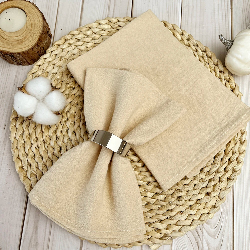 Set of 6 Cotton Cloth Napkins 30x45cm Christmas New Year Decor Fabric Serviette Kitchen Tea Towel Home Wedding Table Decoration