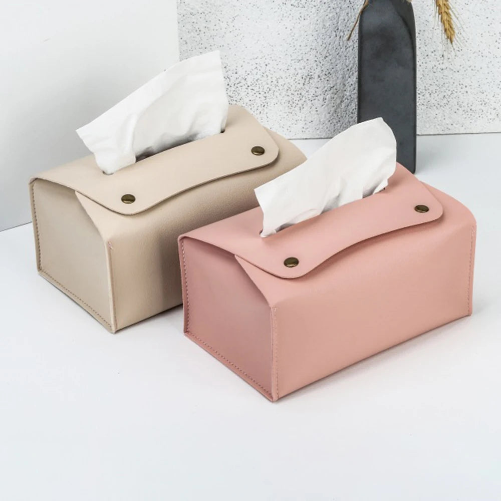 1 Household Pu Leather Tissue Box, Desktop Decoration, Suitable For Dining Room, Living Room, Kitchen, Tissue Storage Box