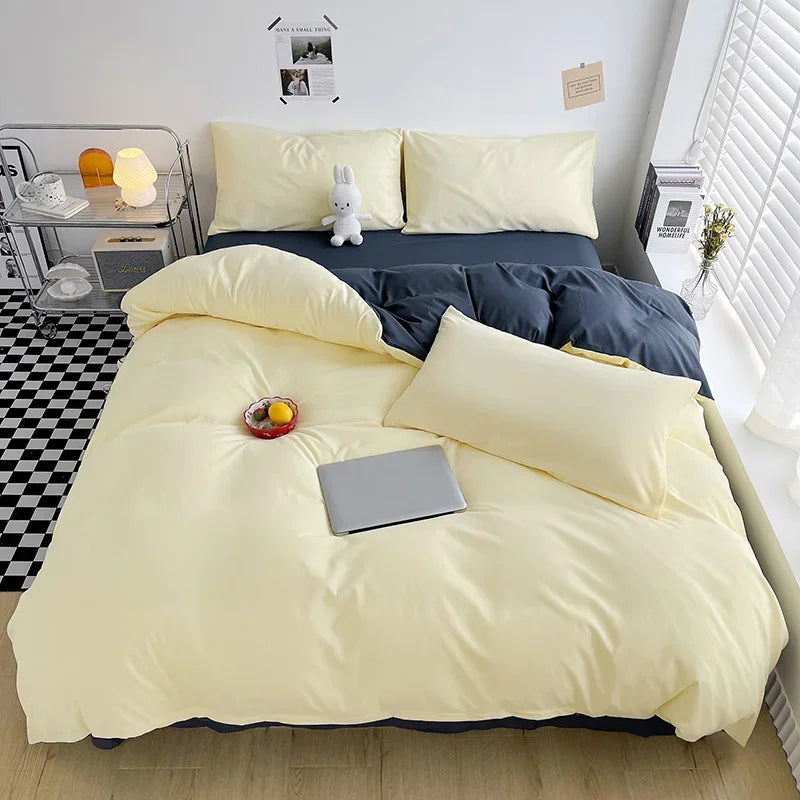 Luxury Washed Cotton Duvet Set – Queen/King 3PCS, Ultra Soft & Breathable