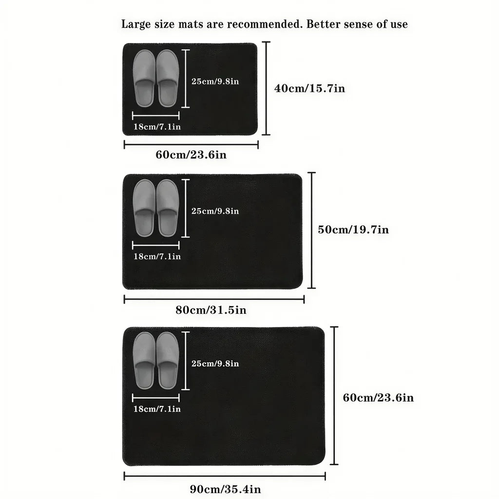 VIKAMA Super absorbent floor mat, super absorbent bath mat, super anti slip coral velvet bathroom floor mat, door mat