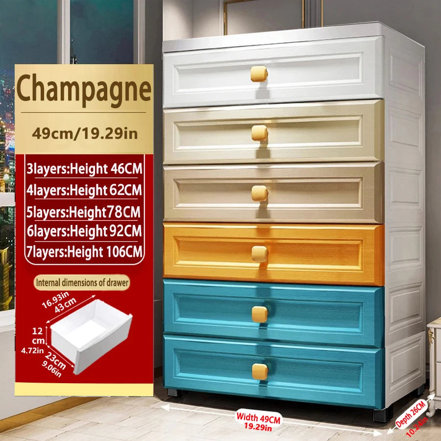 Thickened Storage Cabinet Drawer Type Baby Bedside Table Baby Children's Wardrobe Multi Layer Home Living Room Storage Storage Cupboard