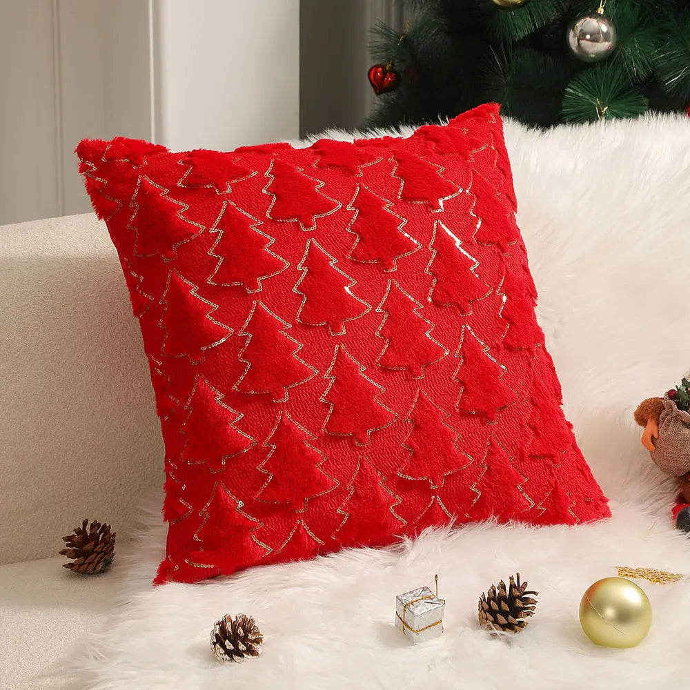 Plush Decorative Cushion Cover Soft Home Decor Christmas Living Room Sofa Throw Pillow Cover Embroidered Pillowcase 45x45 30x50