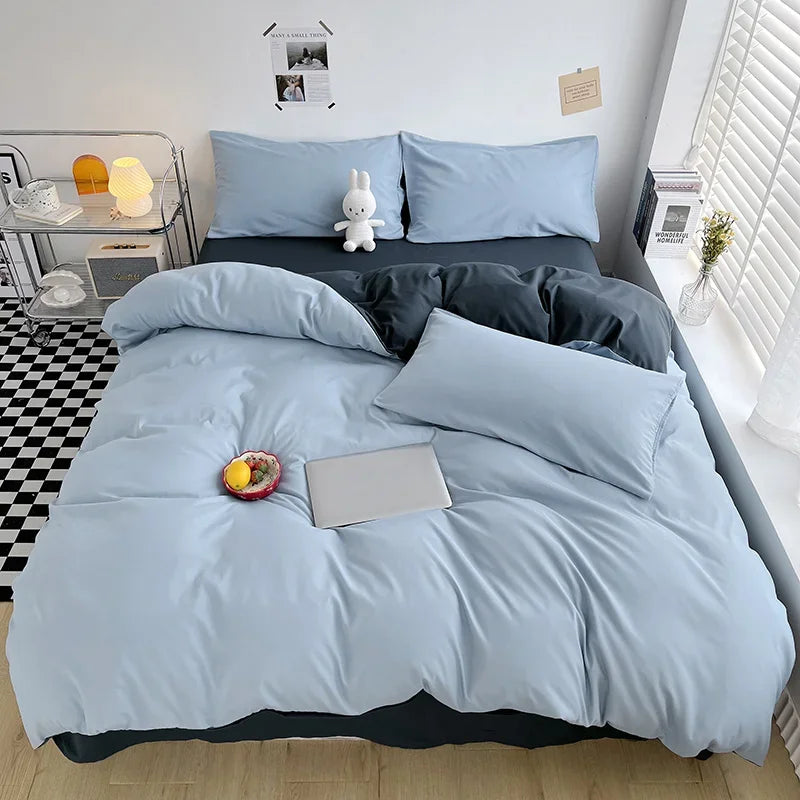 Luxury Washed Cotton Duvet Set – Queen/King 3PCS, Ultra Soft & Breathable