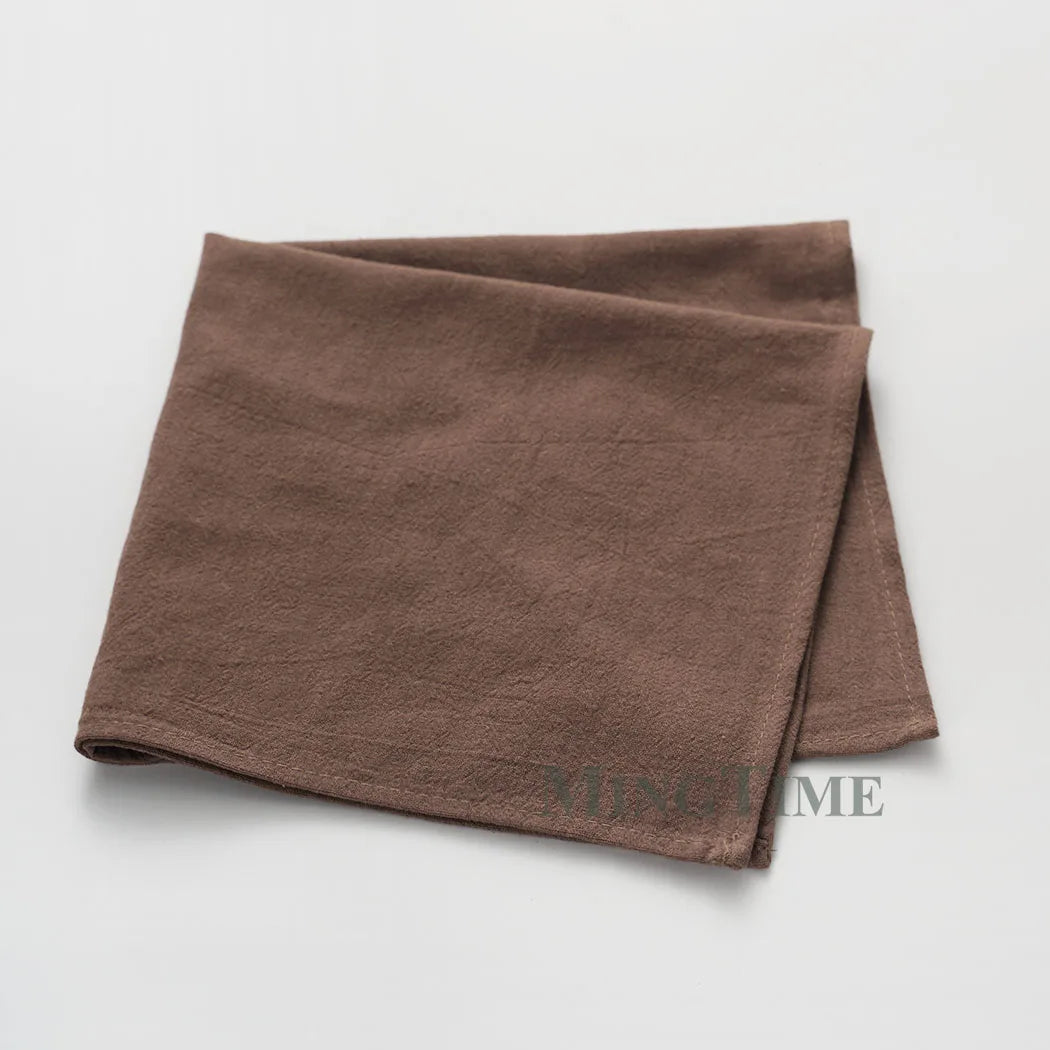 6PCS Washed Cotton Napkins – 40x40cm Classic Tea Towels for Dining & Wedding Decor