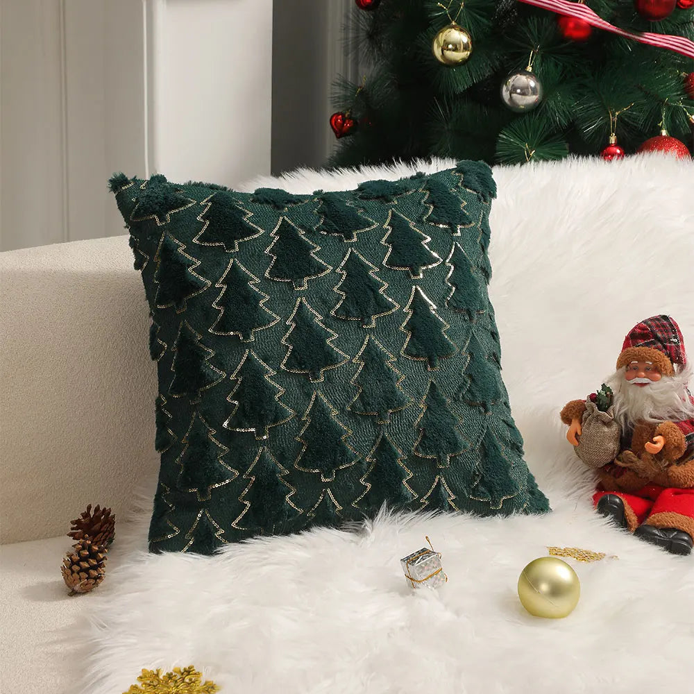 Plush Decorative Cushion Cover Soft Home Decor Christmas Living Room Sofa Throw Pillow Cover Embroidered Pillowcase 45x45 30x50
