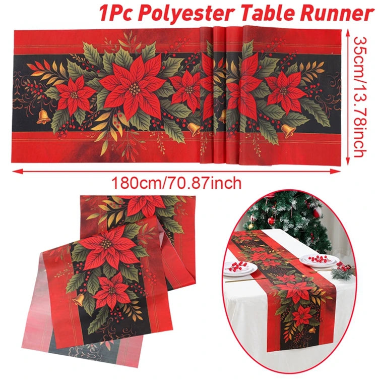 Christmas Party Table Runner – Festive Home Decoration for Christmas 2025/2026