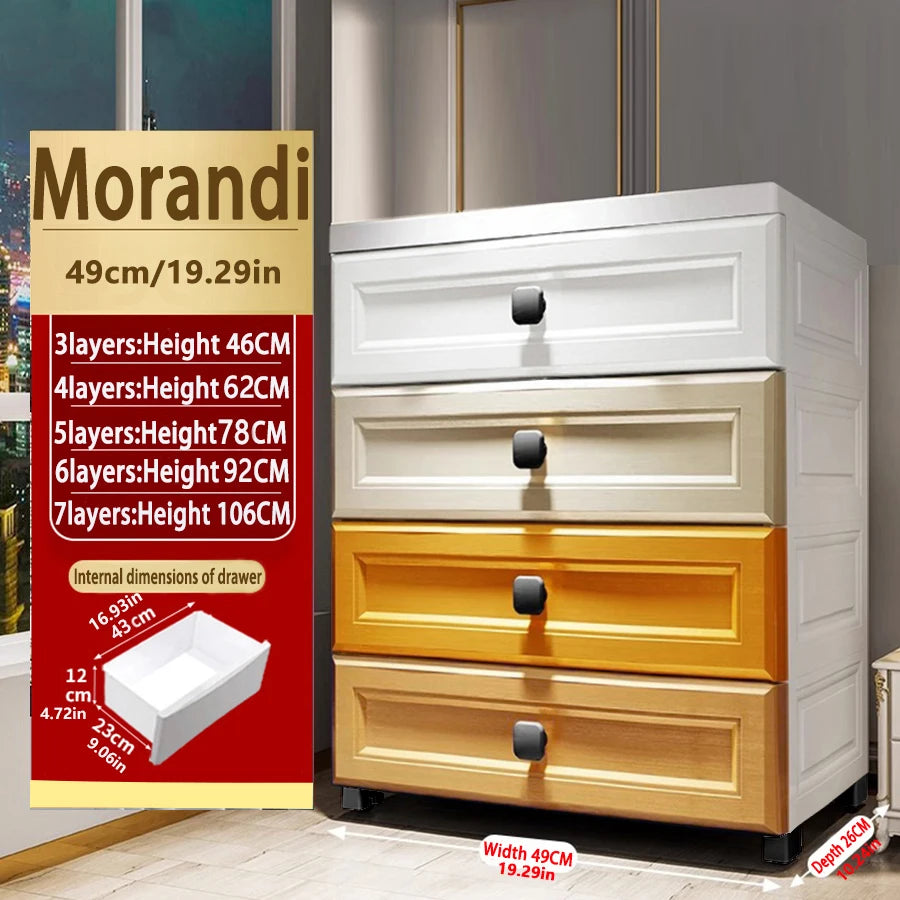 Thickened Storage Cabinet Drawer Type Baby Bedside Table Baby Children's Wardrobe Multi Layer Home Living Room Storage Storage Cupboard