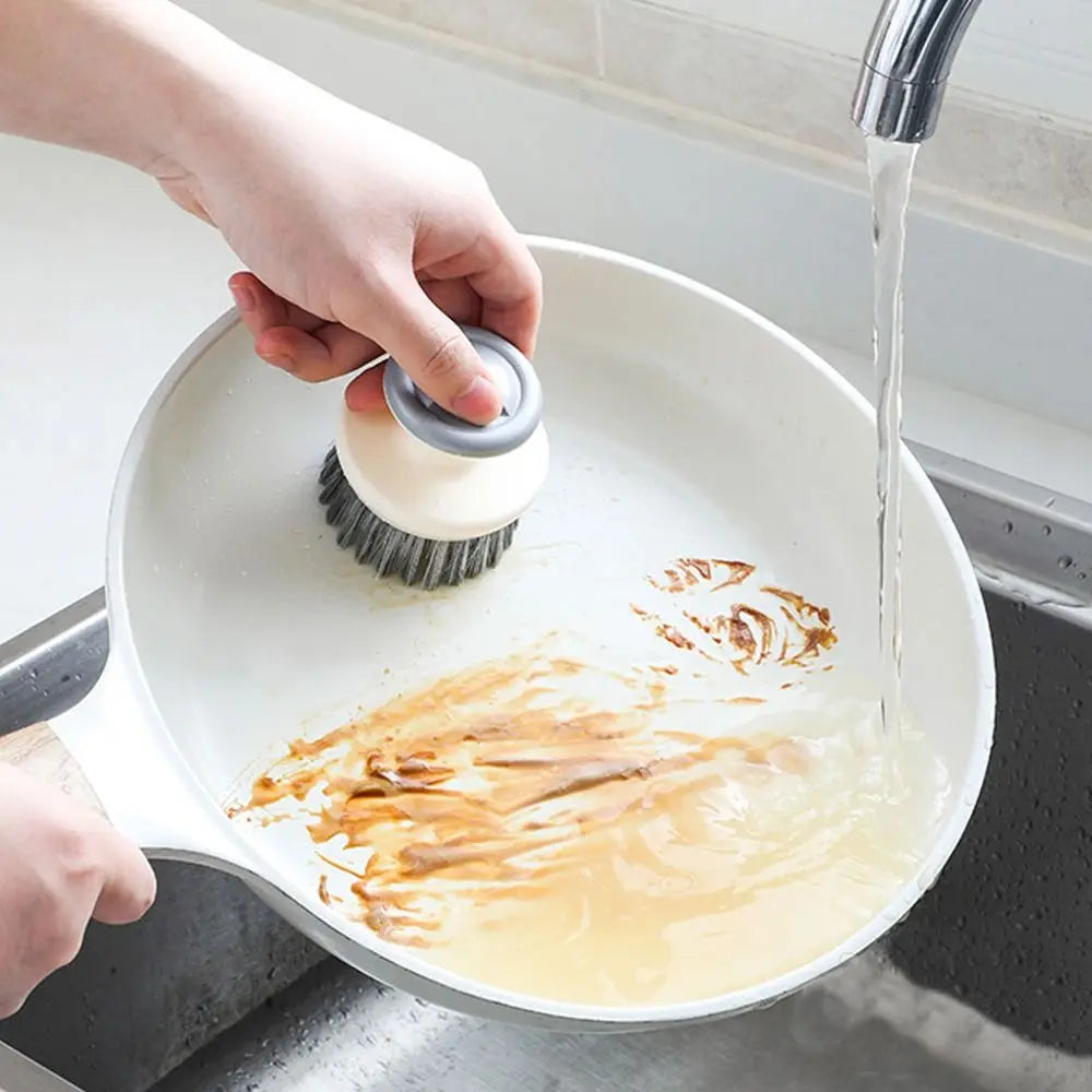 Multipurpose Dish Brush with Handle Kitchen Scrub Brushes for Cleaning Dish Scrubber with Stiff Bristles for Sink Pots Pans