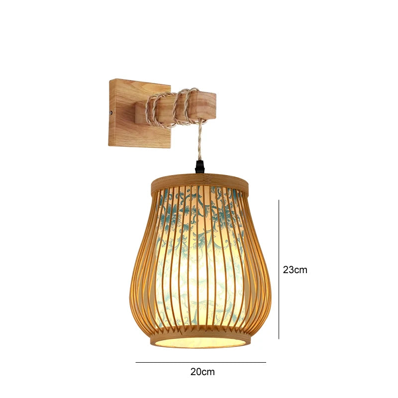 Luxury Bamboo Pendant Lamp – Handwoven Rattan Wicker Ceiling Light for Home & Dining