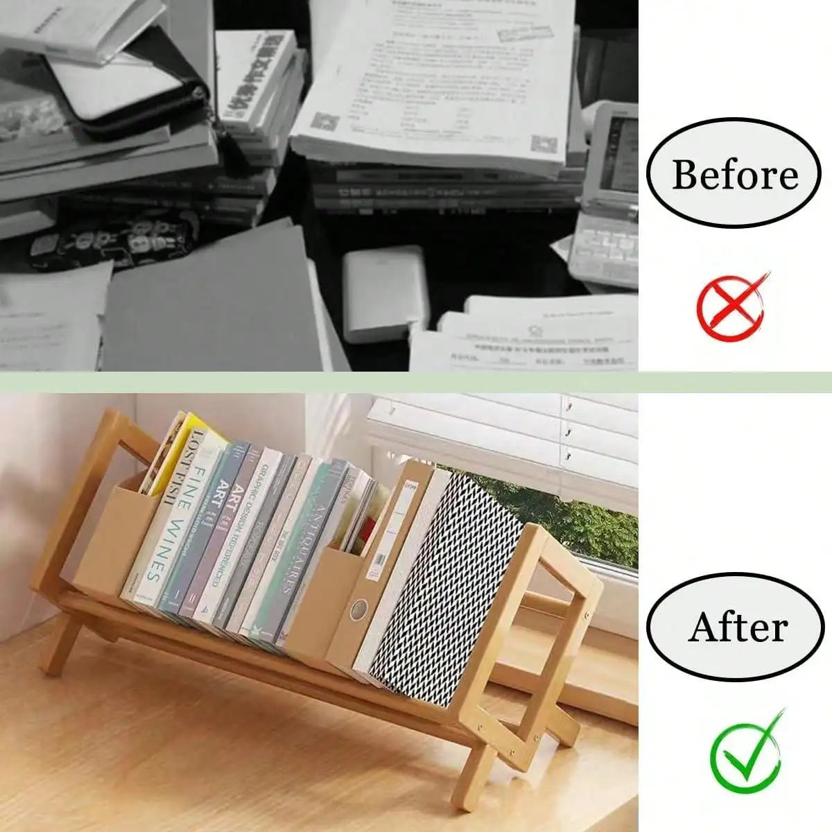Desktop Bookshelf Home Living Room Small Decoration Bamboo Decorative Shelf Desk Multi-shelf Bookcase Storage Shelf
