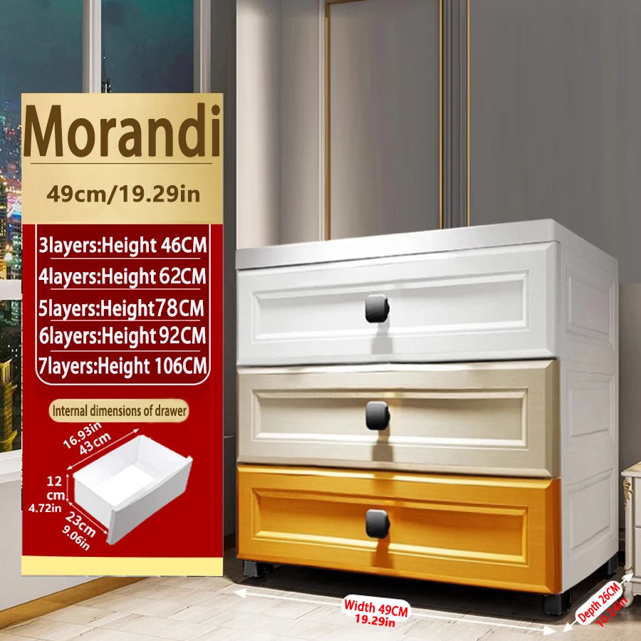 Thickened Storage Cabinet Drawer Type Baby Bedside Table Baby Children's Wardrobe Multi Layer Home Living Room Storage Storage Cupboard