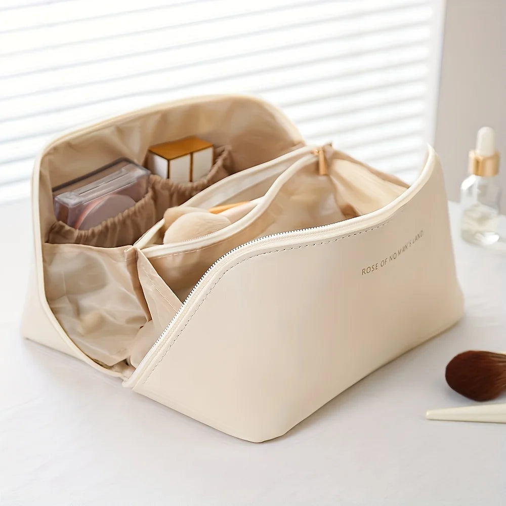 Luxury Makeup Organizer Bag – Travel Cosmetic Case with Zipper for Women