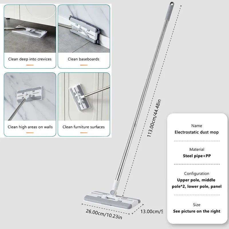 Clip-On Face Towel Mop Electrostatic Dust Removal Mop Disposable Face Paper Mop For Cleaner Wipes/Dry/Cloth