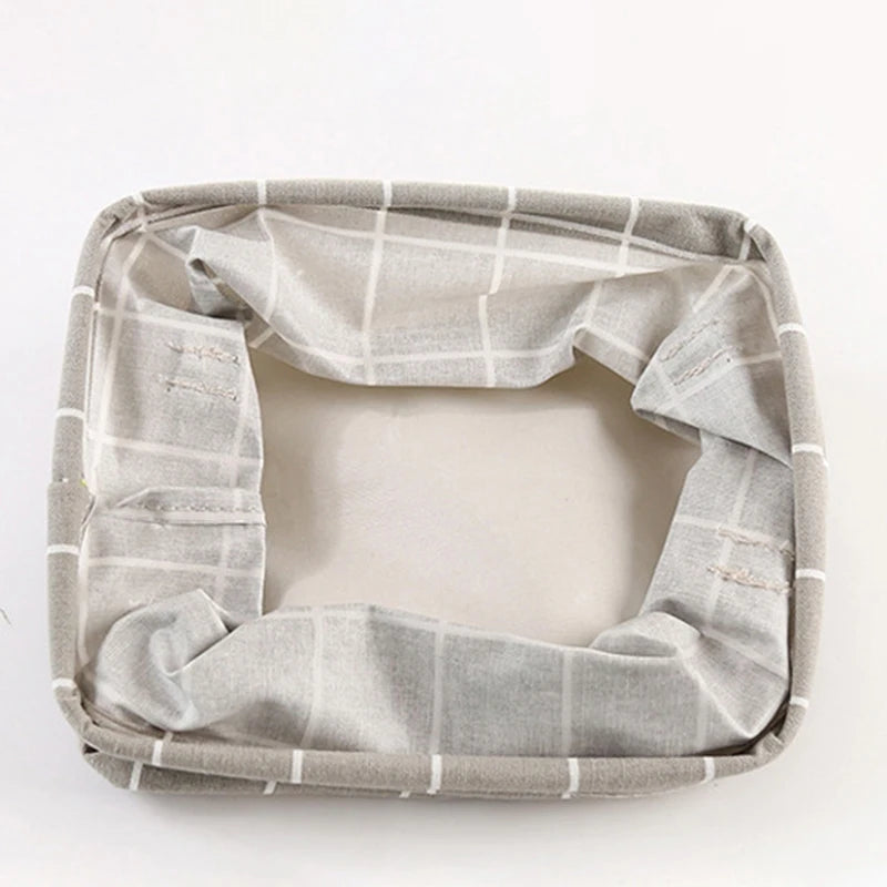 Cotton & Hemp Storage Basket – Handheld Organizer for Clothes, Fabric & Miscellaneous