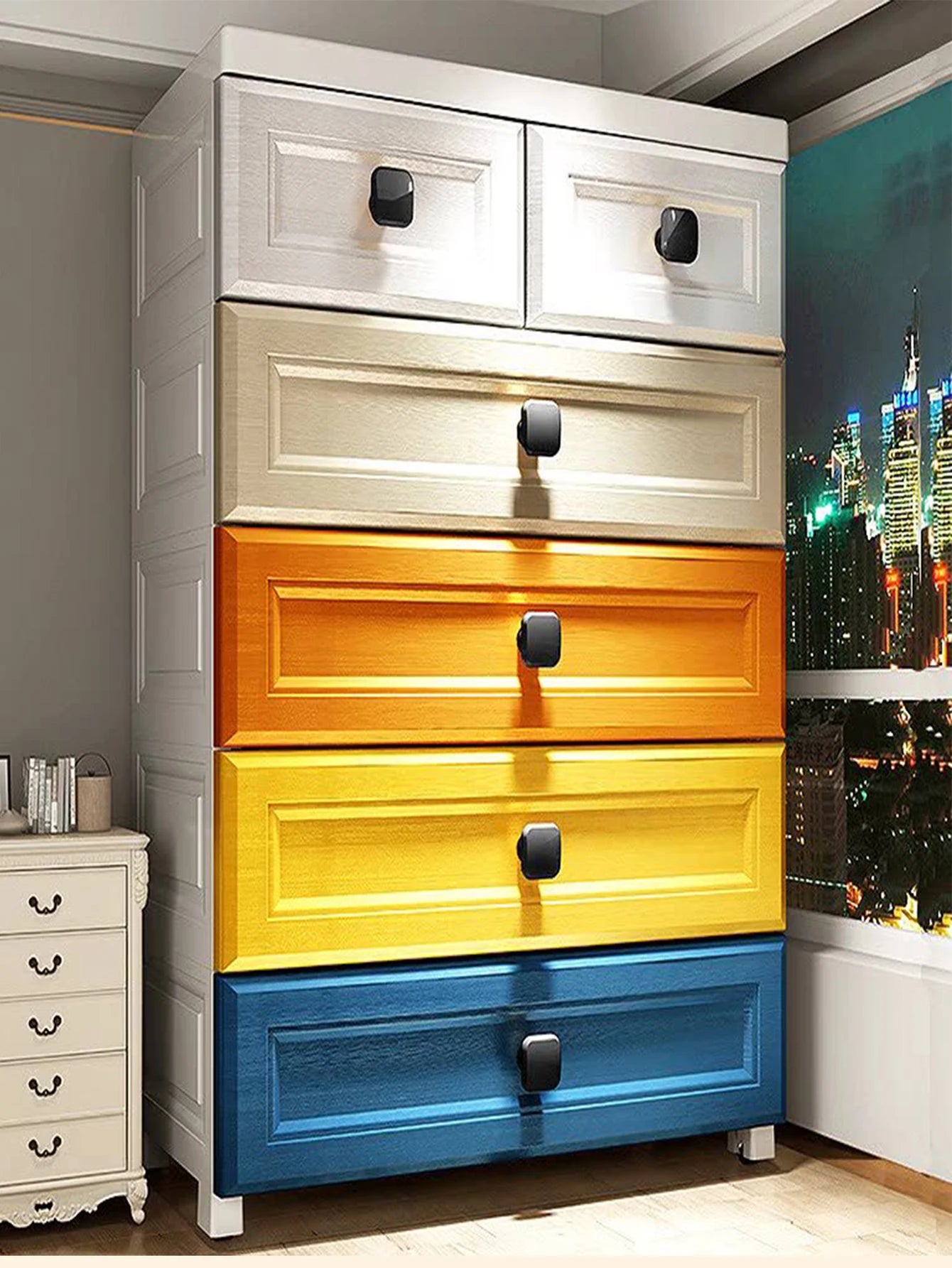 Thickened Storage Cabinet Drawer Type Baby Bedside Table Baby Children's Wardrobe Multi Layer Home Living Room Storage Storage Cupboard