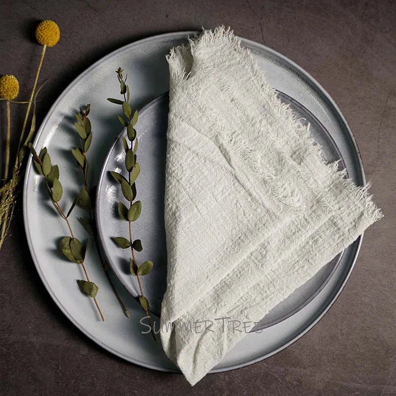 10pcs Large Napkins 41x41cm Rustic Cotton Gauze  Napkin Muslin Tea Towel Dinner Retro Cheesecloth Wedding Party Linen Decor