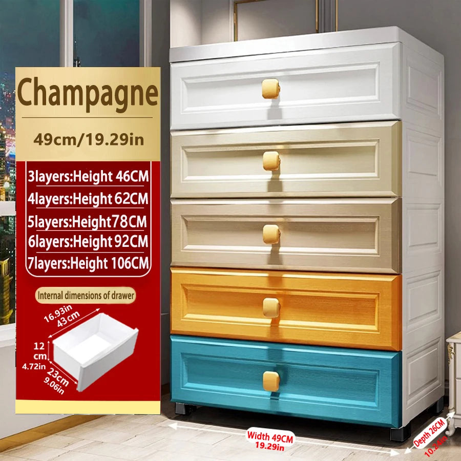 Thickened Storage Cabinet Drawer Type Baby Bedside Table Baby Children's Wardrobe Multi Layer Home Living Room Storage Storage Cupboard