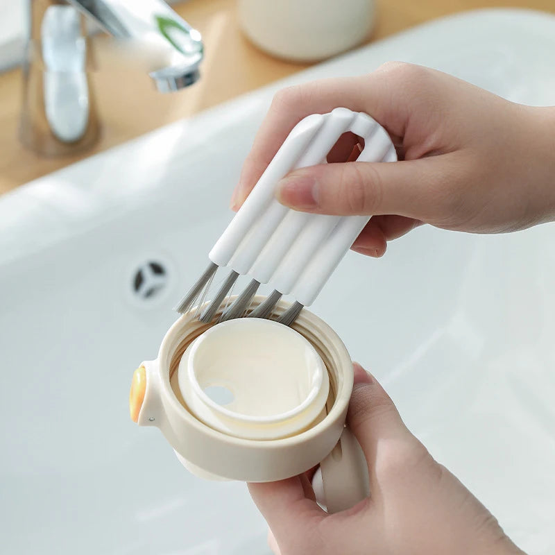 Keyboard Cup Lid Cleaning Brush Kit with Soft Brush and Multi-Function Tools Cleaner Keycap