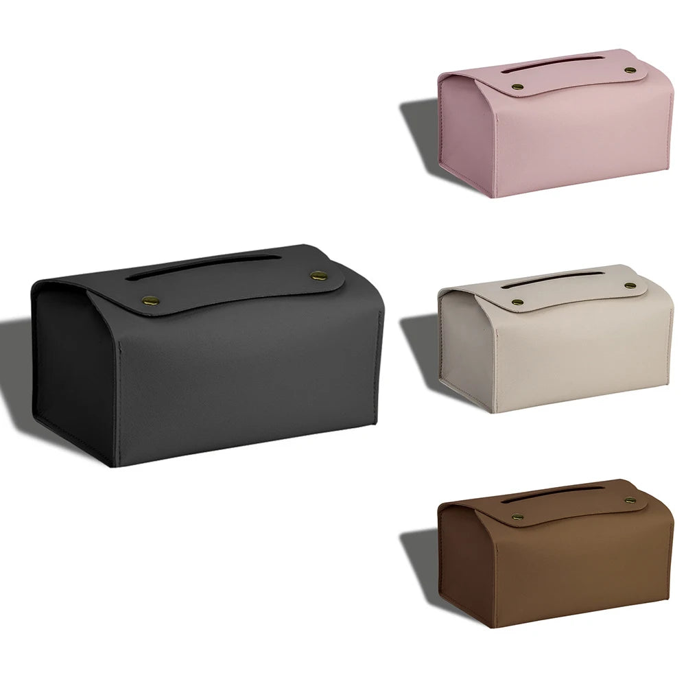 1 Household Pu Leather Tissue Box, Desktop Decoration, Suitable For Dining Room, Living Room, Kitchen, Tissue Storage Box