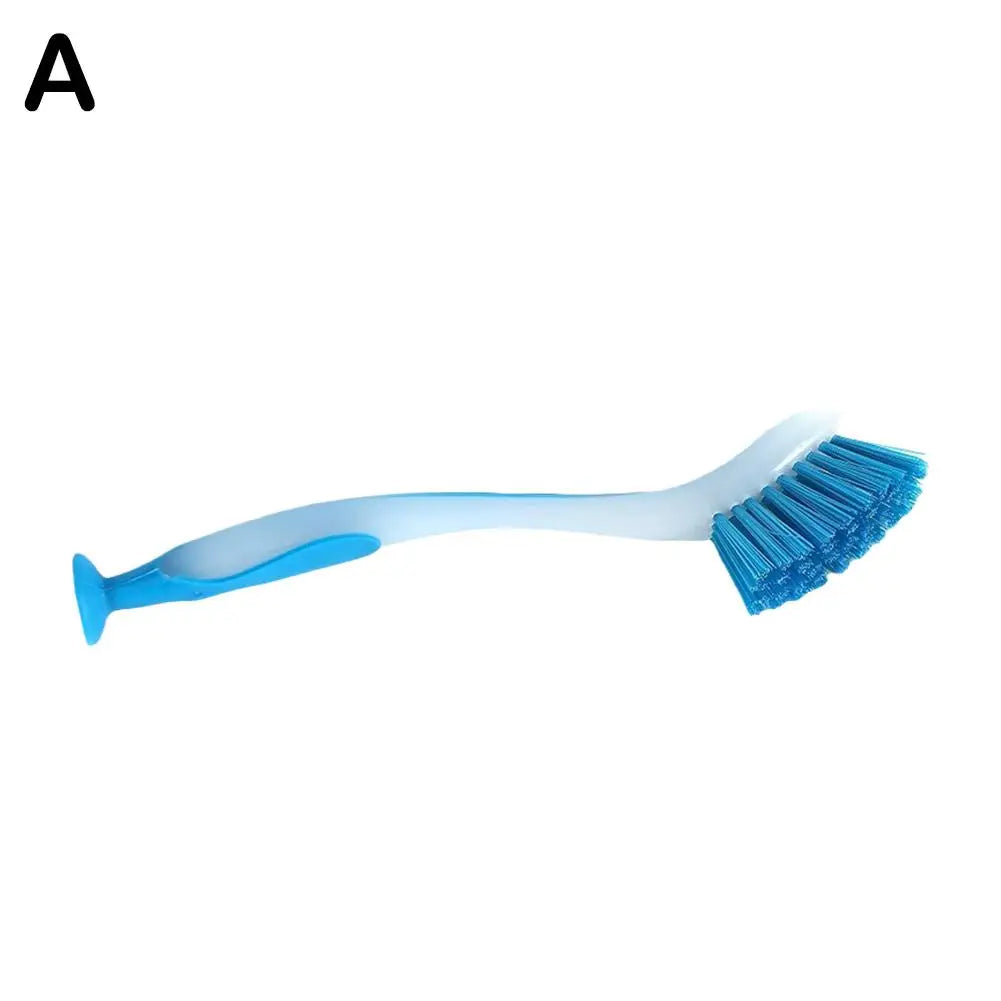 Multifunctional Pot Cleaning Brush Vertical Dishwashing Brush Kitchen Suction Cup Type Sink Cleaning Scrub LongHandle Tool Brush