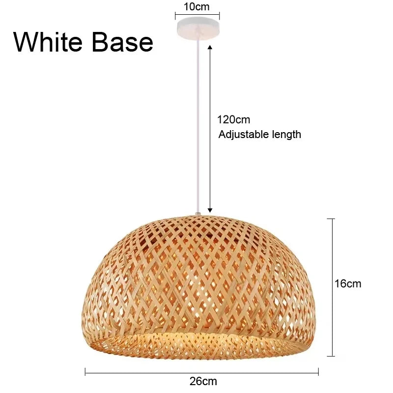 Luxury Bamboo Pendant Lamp – Handwoven Rattan Wicker Ceiling Light for Home & Dining