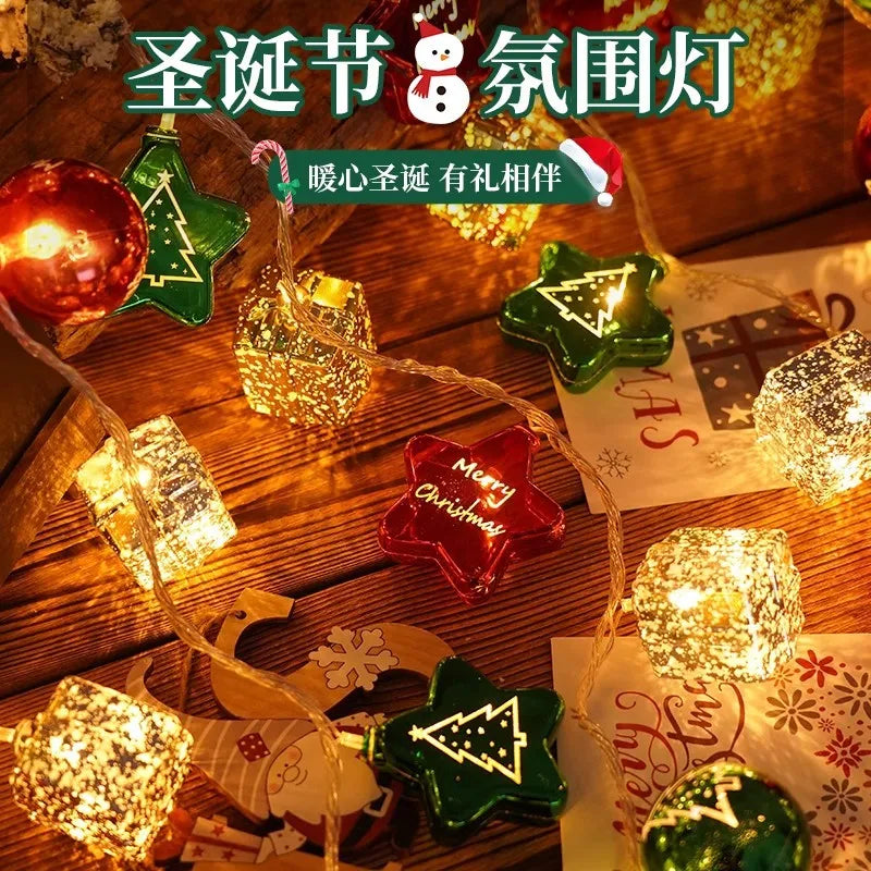 LED Christmas Tree Lights – Cute Santa & Snowman Hanging Decorations 2025