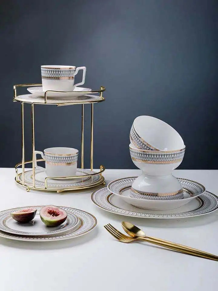 Nordic Dinnerware Set – Elegant Plates, Bowls & Cups for Wedding or Home Dining