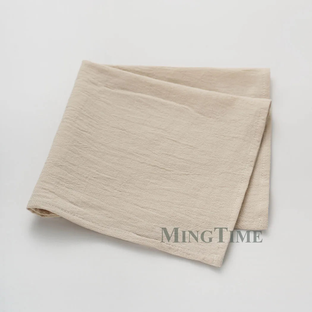 6PCS Washed Cotton Napkins – 40x40cm Classic Tea Towels for Dining & Wedding Decor