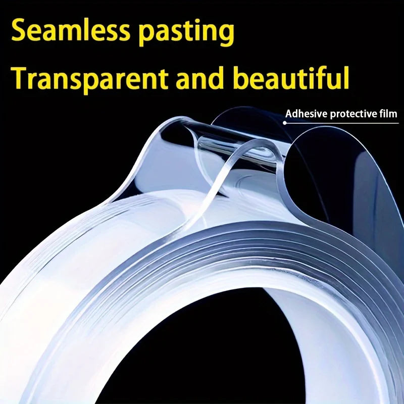 1mm*20mm*5mMultifunctional Double Sided Adhesive Tape Waterproof Reusable Wall Stickers Transparent Strong Sticky