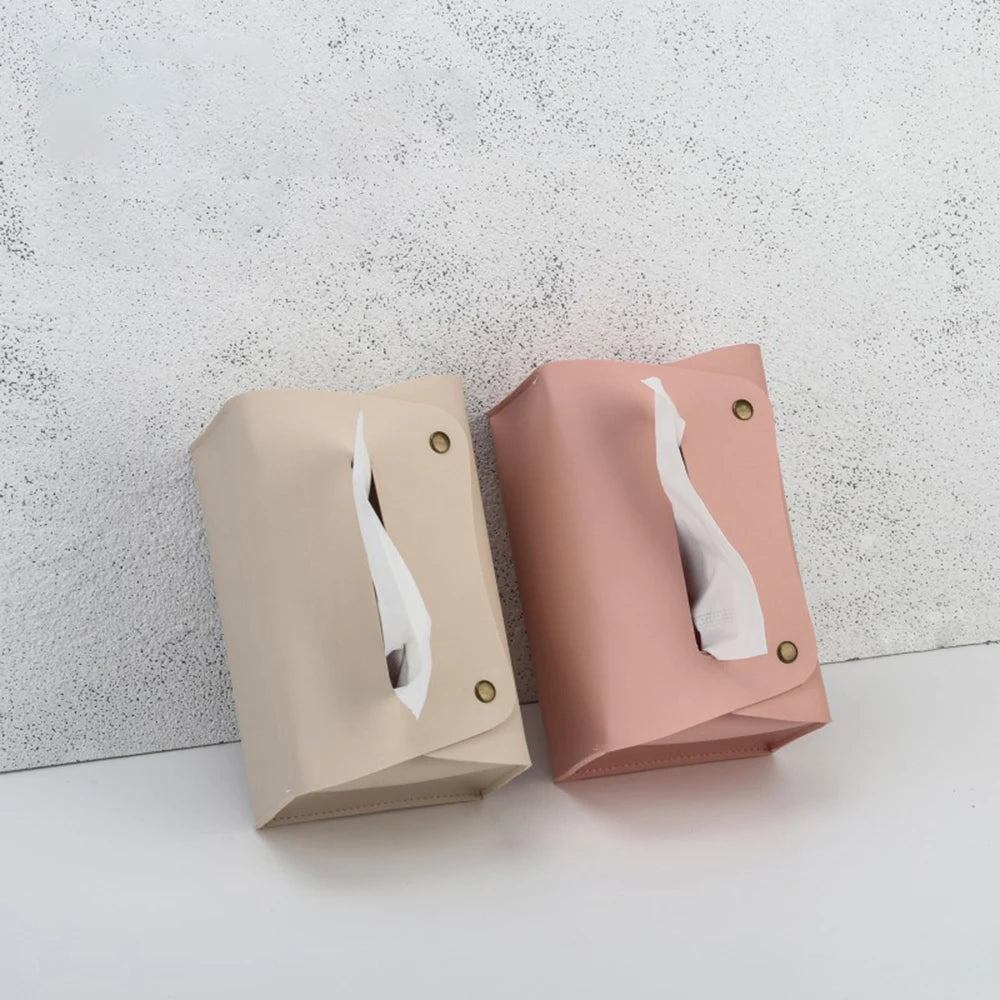 1 Household Pu Leather Tissue Box, Desktop Decoration, Suitable For Dining Room, Living Room, Kitchen, Tissue Storage Box