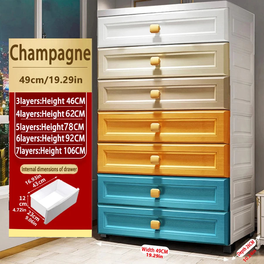 Thickened Storage Cabinet Drawer Type Baby Bedside Table Baby Children's Wardrobe Multi Layer Home Living Room Storage Storage Cupboard