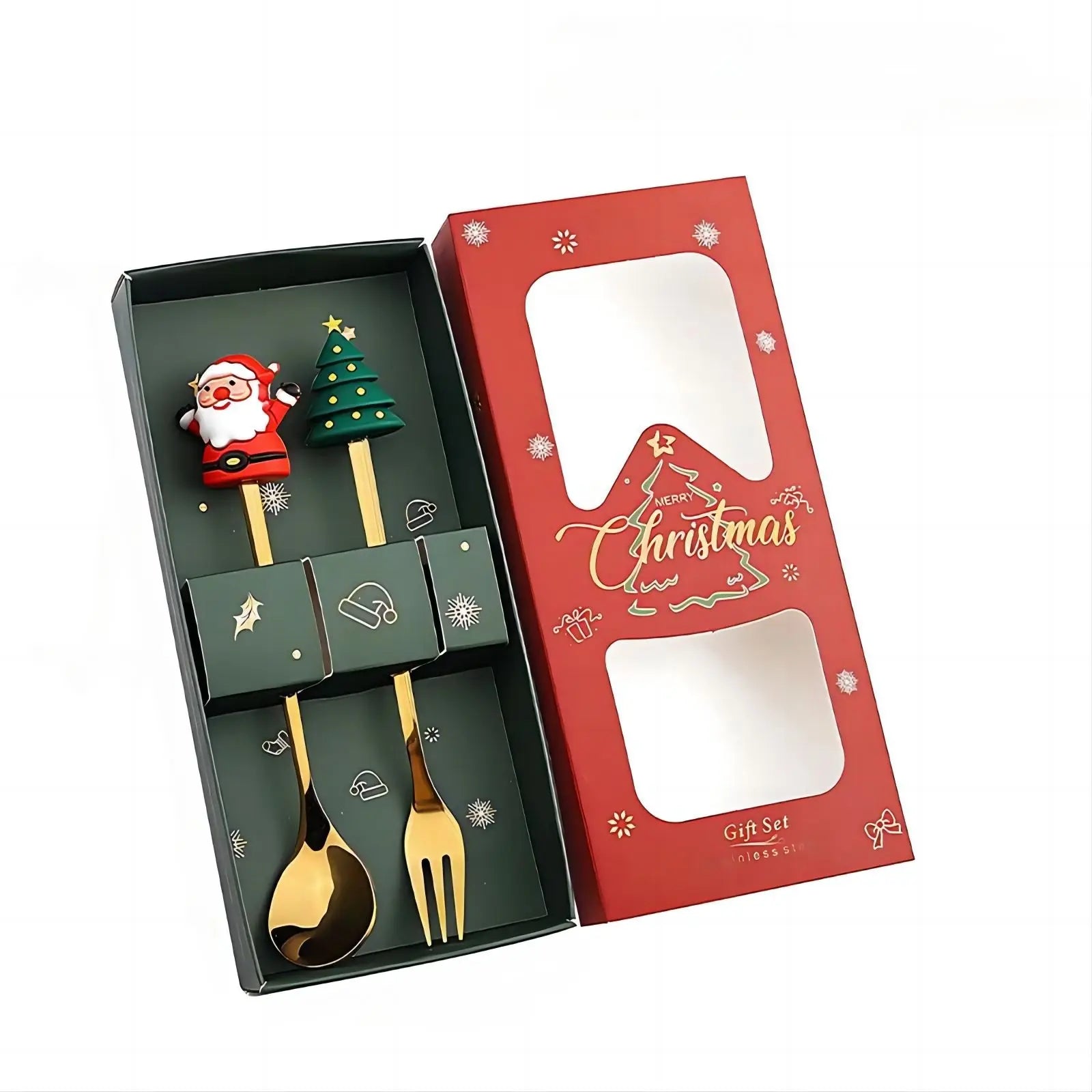 (2/4/6PCS) Christmas Spoon & Fork Set – Stainless Steel Holiday Tableware Gift