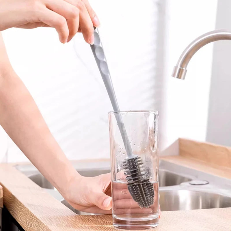 Suction Cup without dead ends Cleaning Brushes Practical Sink 2-in-1 Scrubber Glass Bottles Brush Kitchen Accessories Gadgets