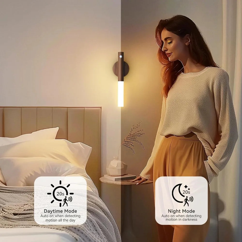 USB LED Motion Sensor Night Light – Smart Lamp for Bedside & Home Cabinets