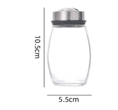 Glass Spice Jar Set with Rack – Elegant Seasoning Bottles for Kitchen Organization