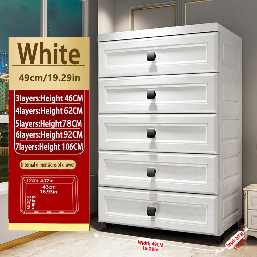 Thickened Storage Cabinet Drawer Type Baby Bedside Table Baby Children's Wardrobe Multi Layer Home Living Room Storage Storage Cupboard