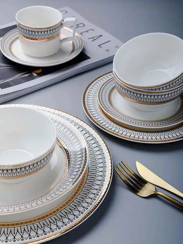 Nordic Dinnerware Set – Elegant Plates, Bowls & Cups for Wedding or Home Dining