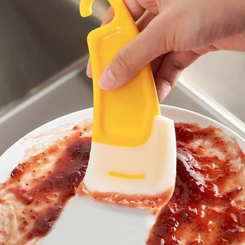 Cleaner Tools Cleaning Silicone Spatula Soft Blade Scraper Brush Dirty Pan Pot Dishes Silicone Kitchen Scraper Kitchen Utensils