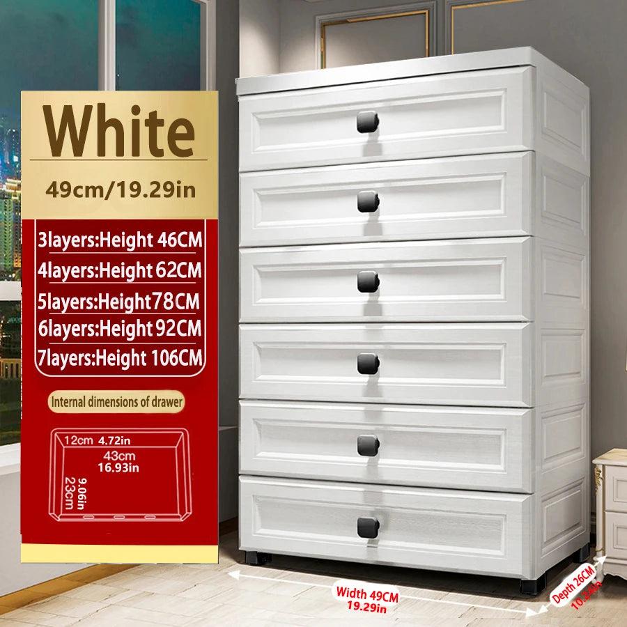 Thickened Storage Cabinet Drawer Type Baby Bedside Table Baby Children's Wardrobe Multi Layer Home Living Room Storage Storage Cupboard